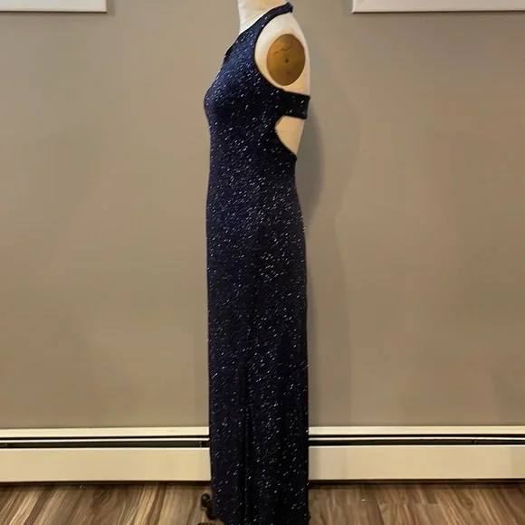 Glitter tank halter dark purple cocktail dress - handmade, beautiful! - Picture 4 of 7